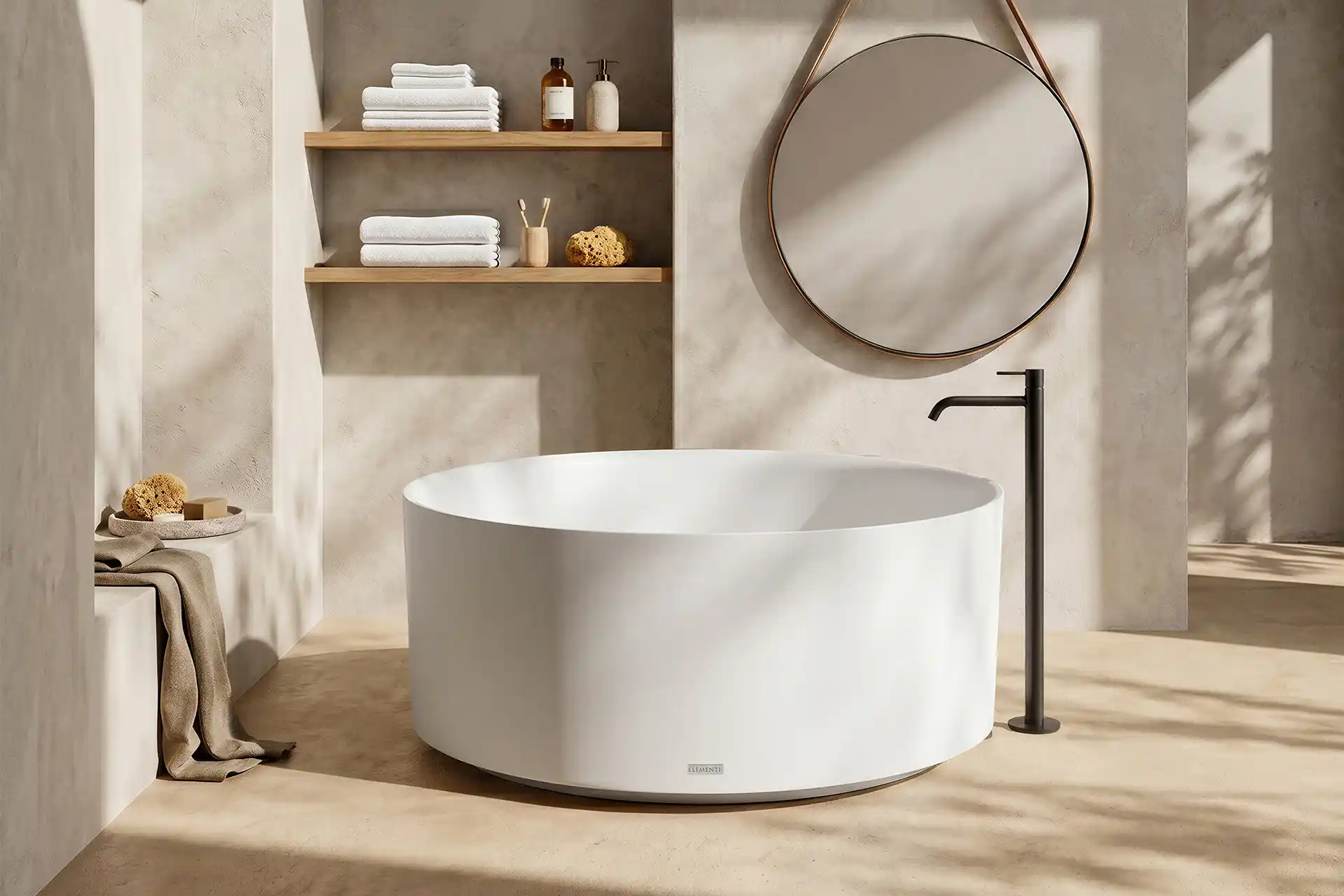 Wall, floor and spa: wall cladding, surface elements and a bath or spa application.