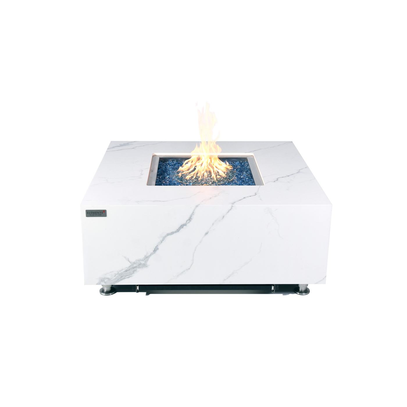 MESA DE FUEGO PORCELÁNICA EFECTO MÁRMOL BIANCO