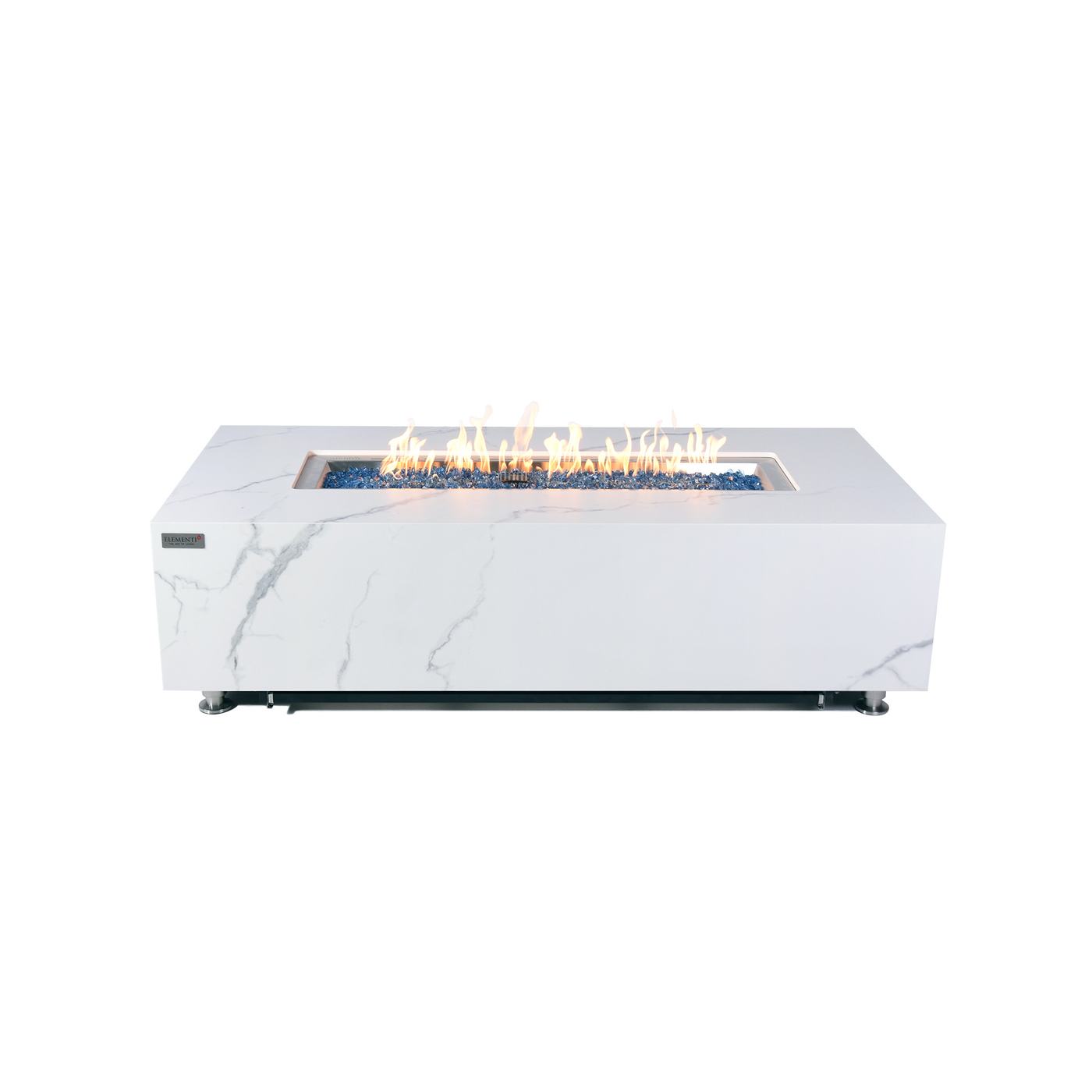 MESA DE FUEGO PORCELÁNICA EFECTO MÁRMOL CARRARA