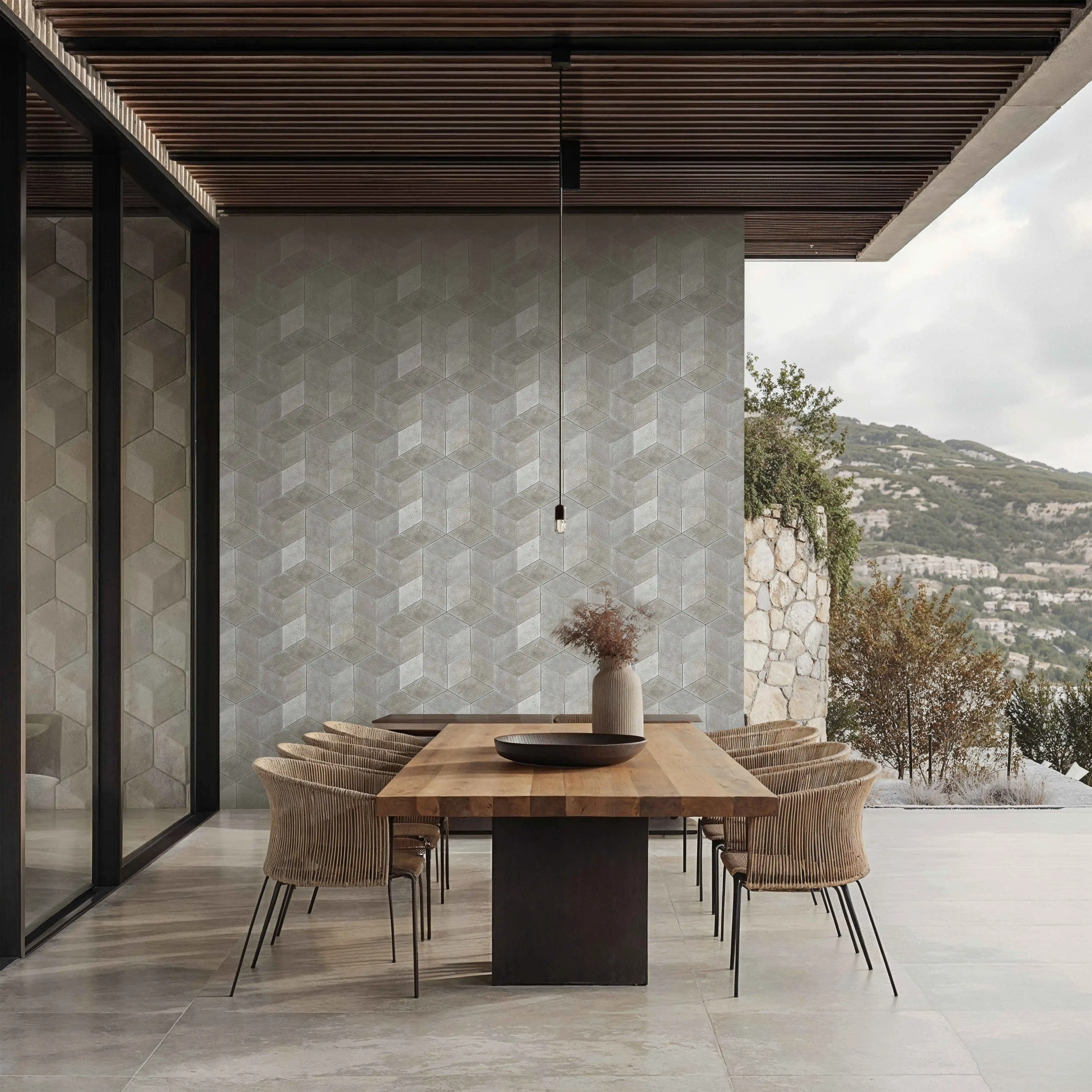 Carrelage mural GFRC hexagonal
